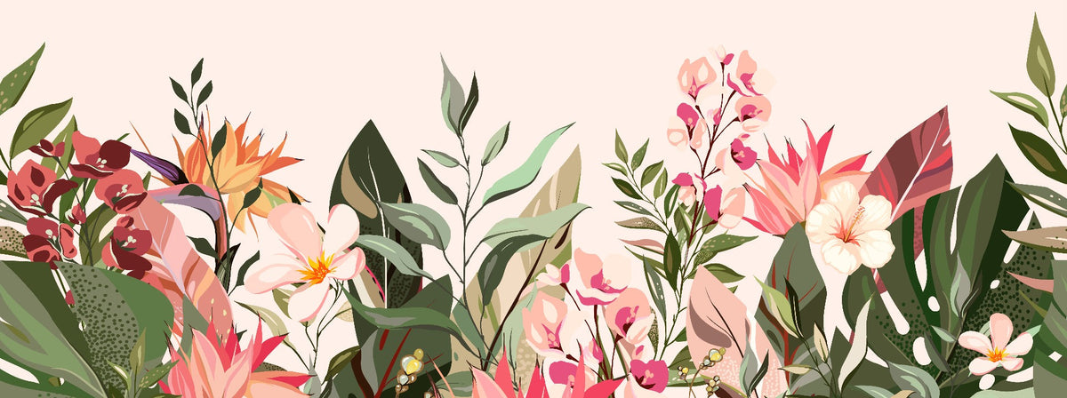 colorful flower wallpaper in your room — zoomed