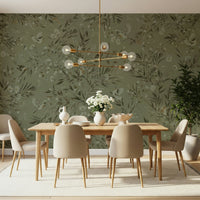 Exotic bird illustration on the Botanica Avairy Nature Inspired Wall Mural.