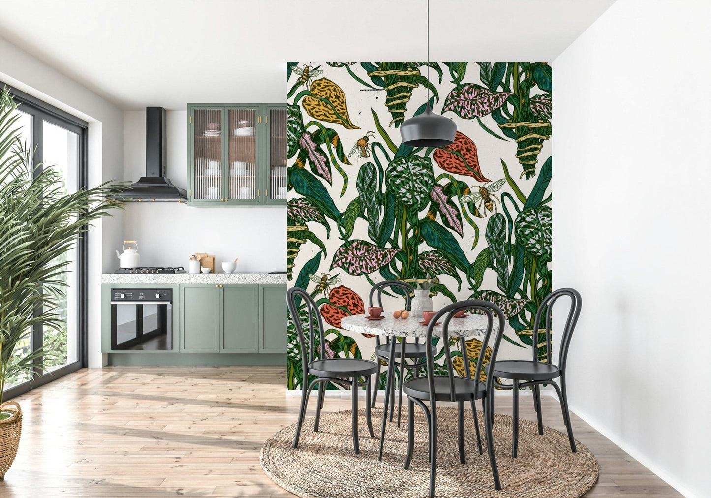 Botanical Bees Wall Mural