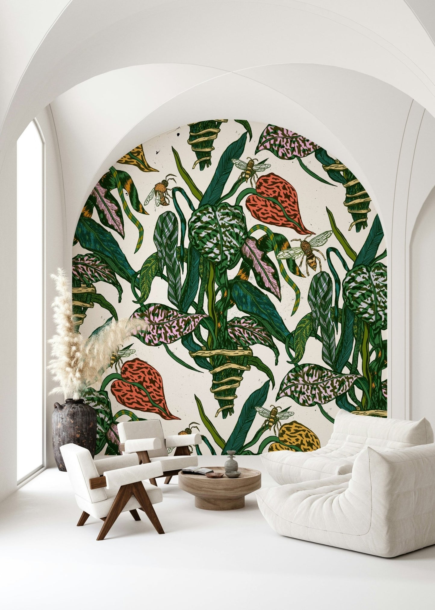 Botanical Bees Wall Mural
