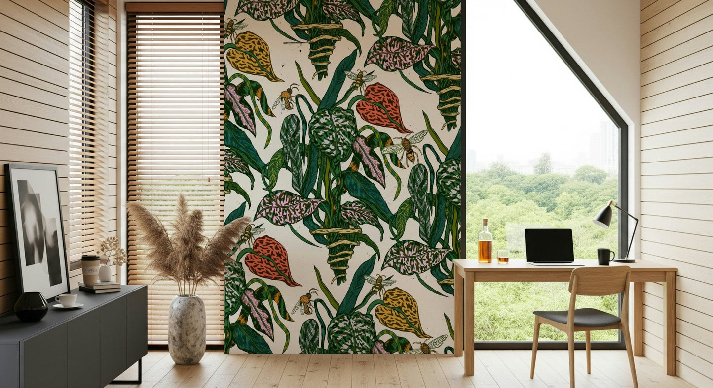 Botanical Bees Wall Mural