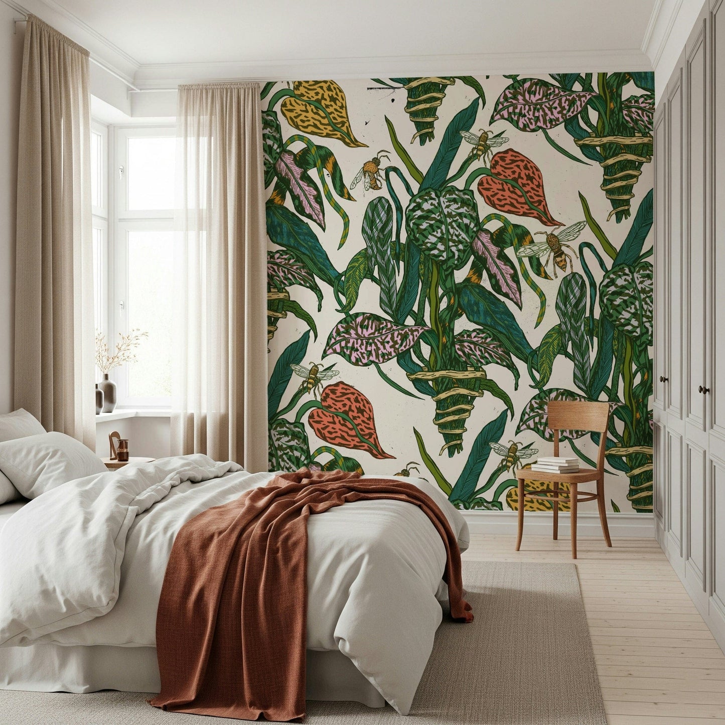 Botanical Bees Wall Mural