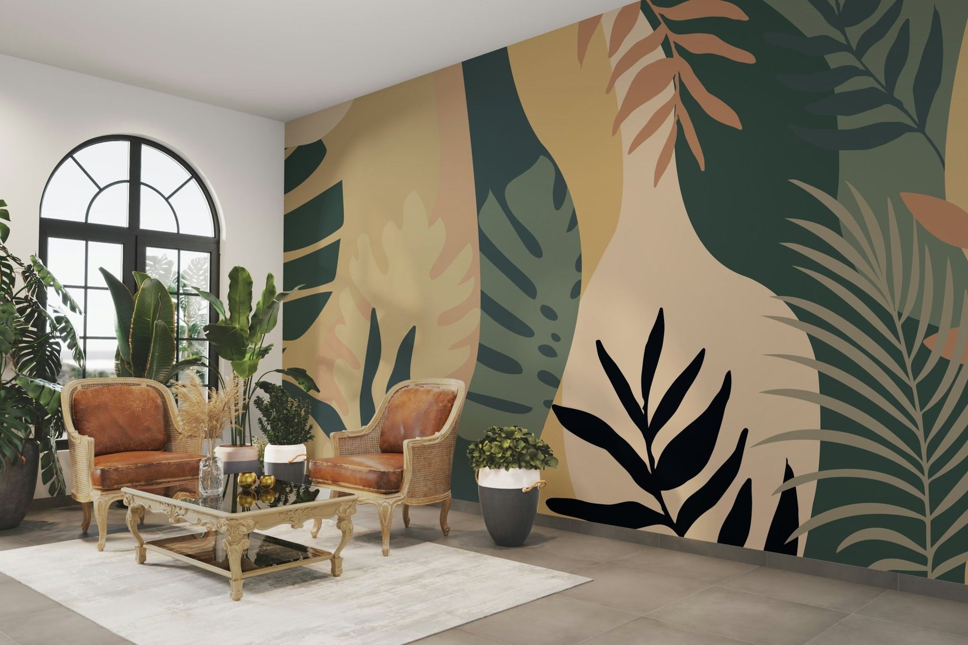 The colors are soft and gentle, with a muted, beige palette.

