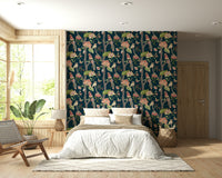 Spectacular avian outlandish wallpaper, Botanical Birds elegance mural.