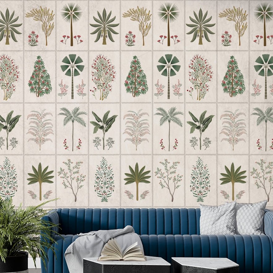 The pattern repeats in an organized way across the wall.
