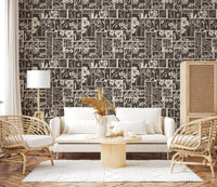 Hallway styled in Botanical Block Print Wallpaper with cream botanicals, GD9040