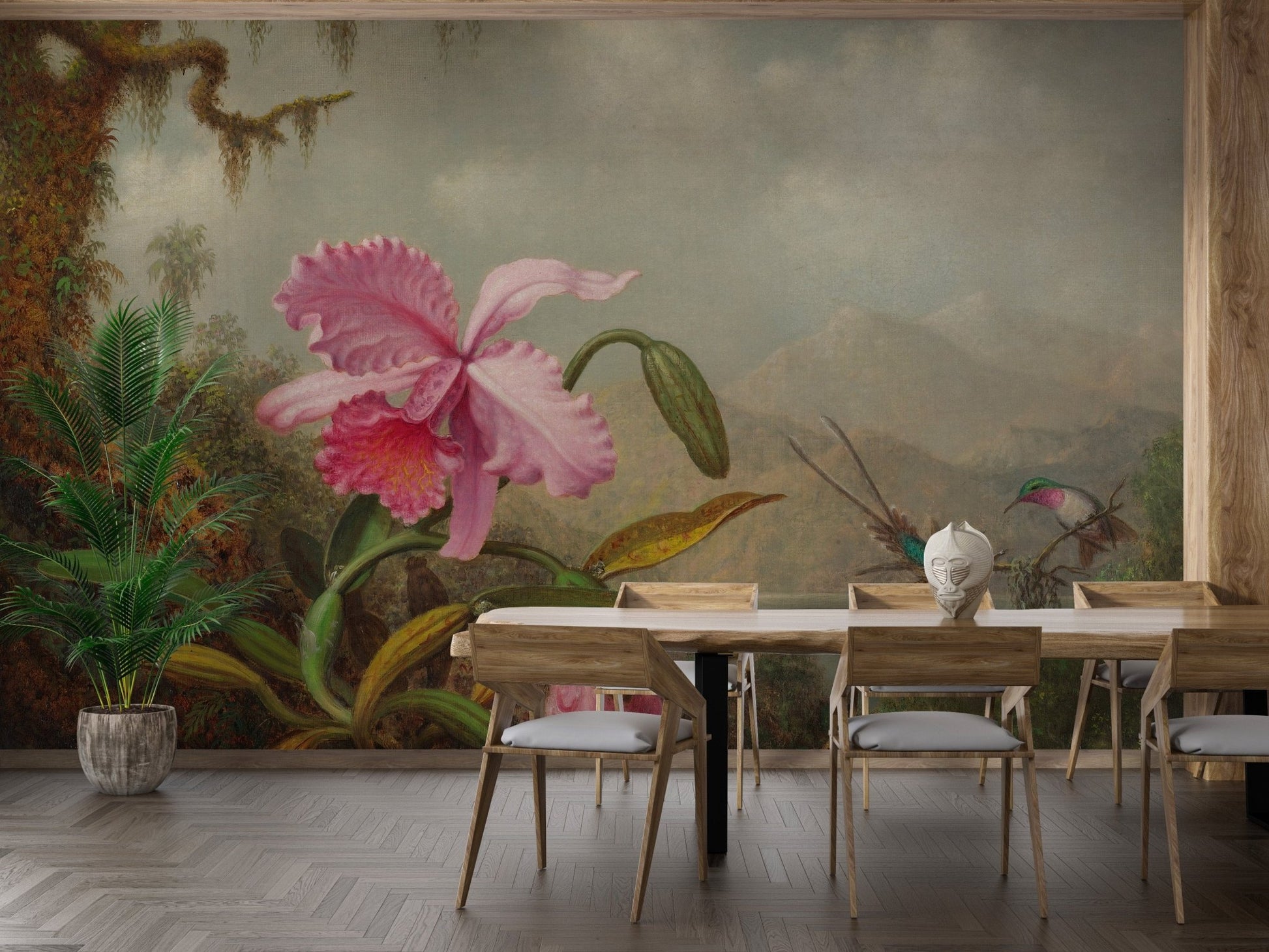 Pink Flower Wallpaper Mural - Giffywalls A492