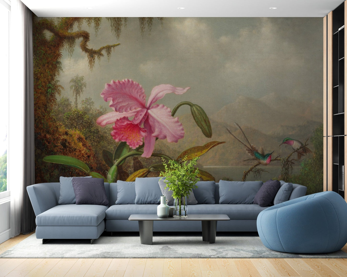 Pink Flower Wallpaper Mural - Giffywalls A492
