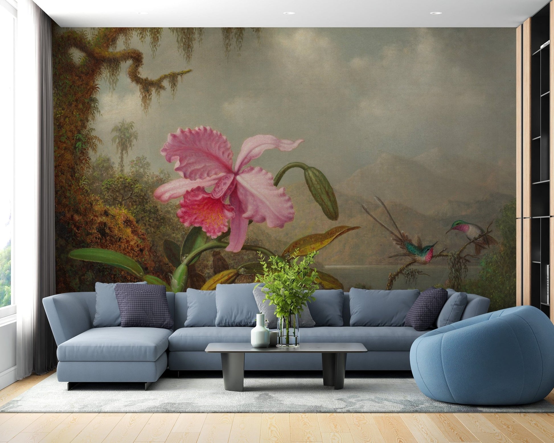 Pink Flower Wallpaper Mural - Giffywalls A492