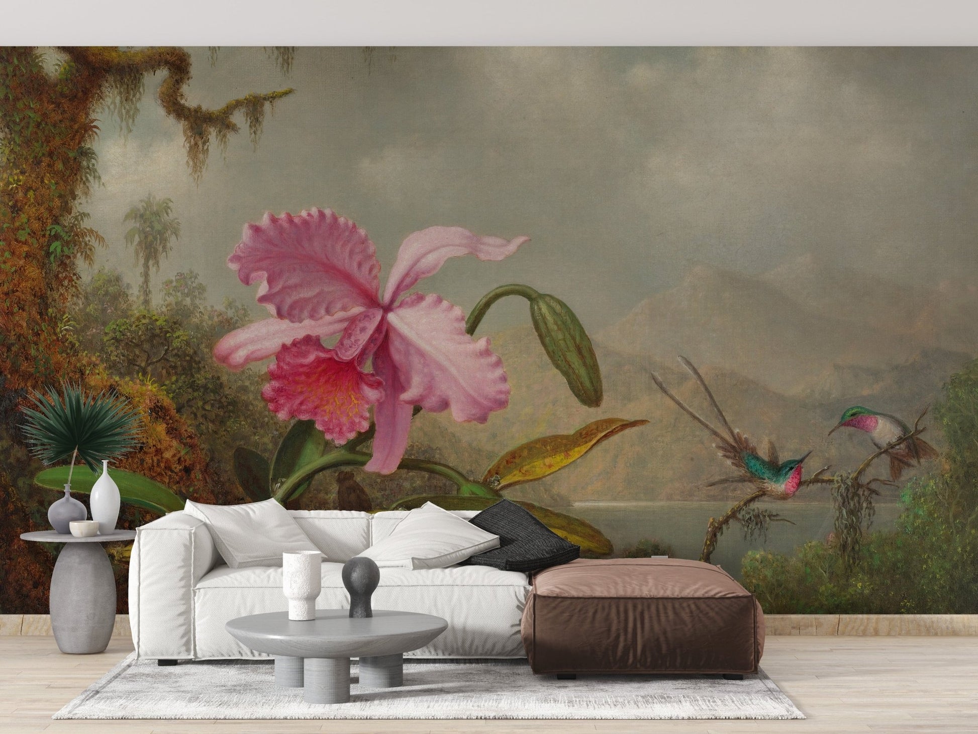 Pink Flower Wallpaper Mural - Giffywalls A492