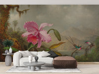 Pink Flower Wallpaper Mural - Giffywalls A492