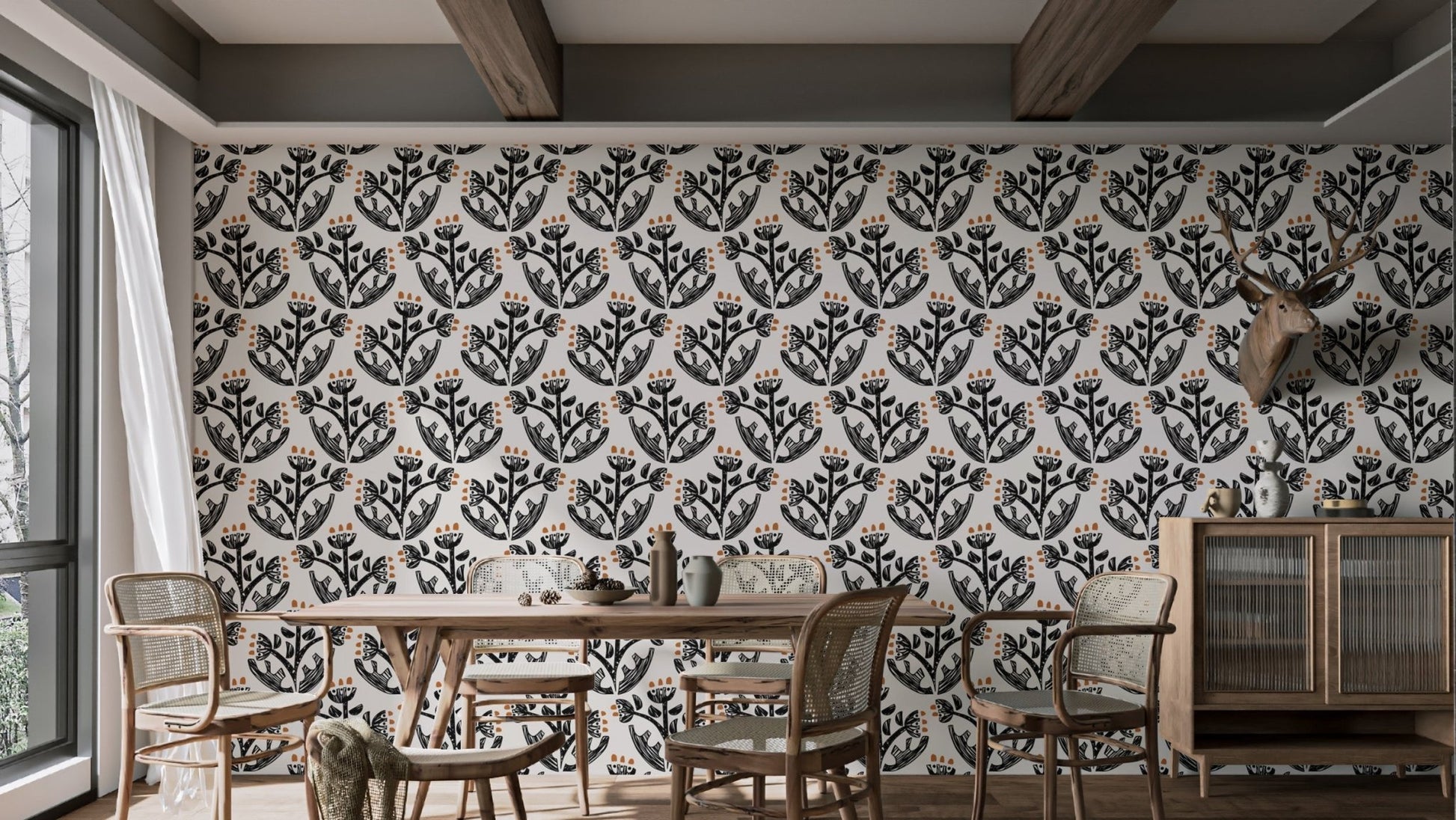 Botanical Charm Modern Wallpaper - Giffywalls