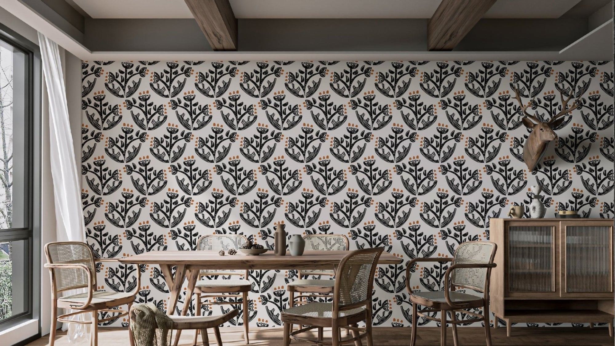 Botanical Charm Modern Wallpaper - Giffywalls AN14