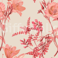 Delicate branch pattern with Coral Bloom Wallpaper in warm tones
