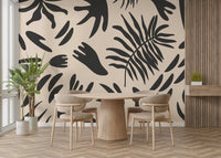 A calming foliage design wallpaper mural that defines a space., GD5103
