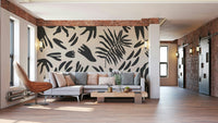 A contemplative flower silhouette wallpaper mural for a feature wall., GD5103