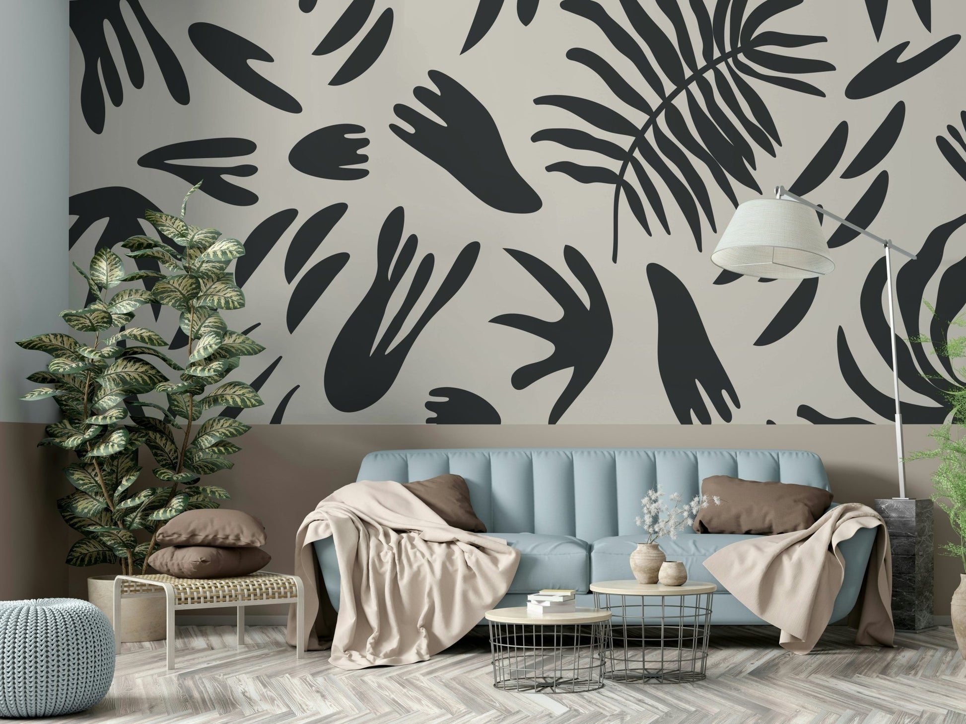 An artistic nature inspired mural for home decor., GD5103