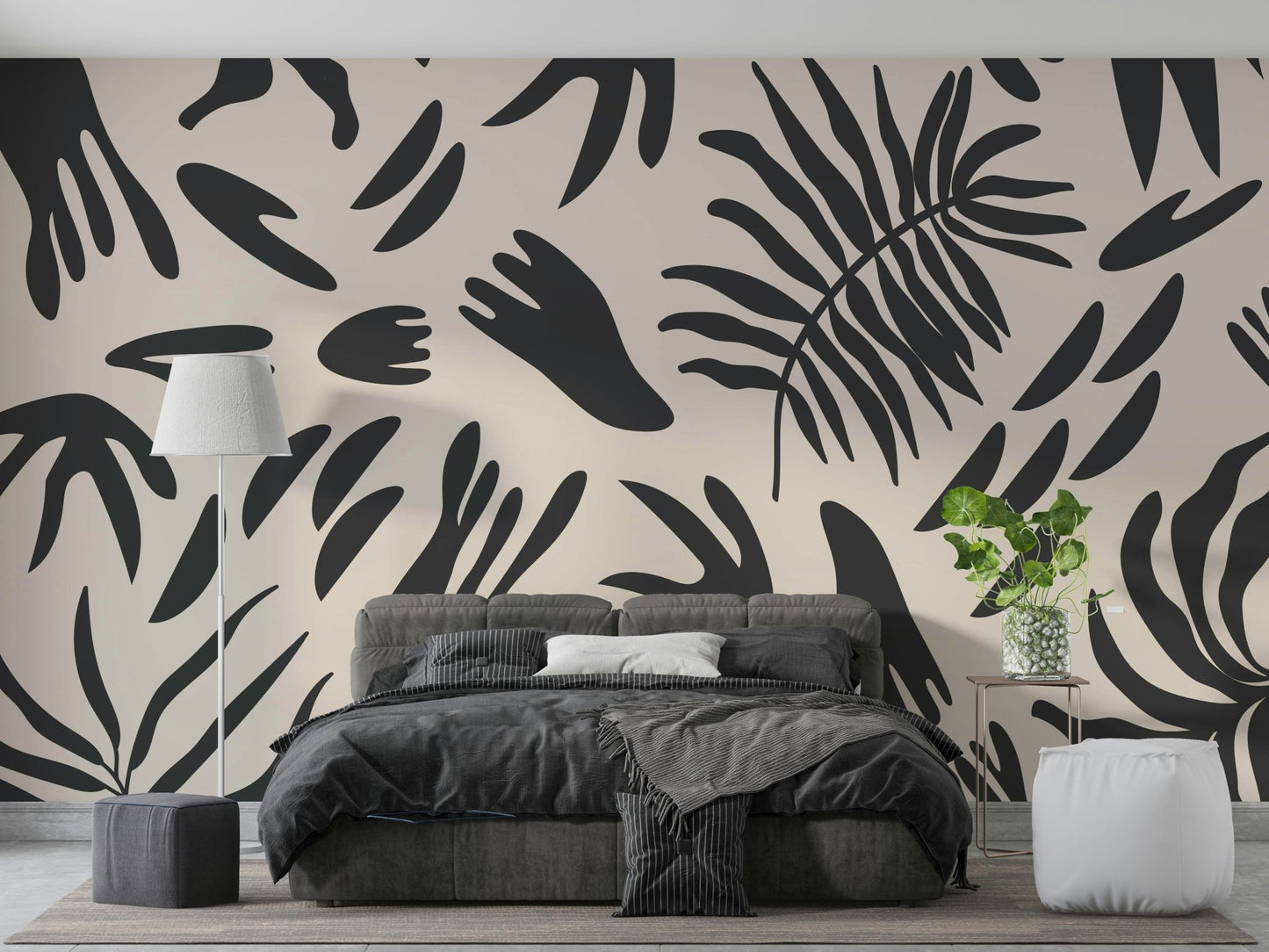 A serene abstract floral wall mural for your decor., GD5103