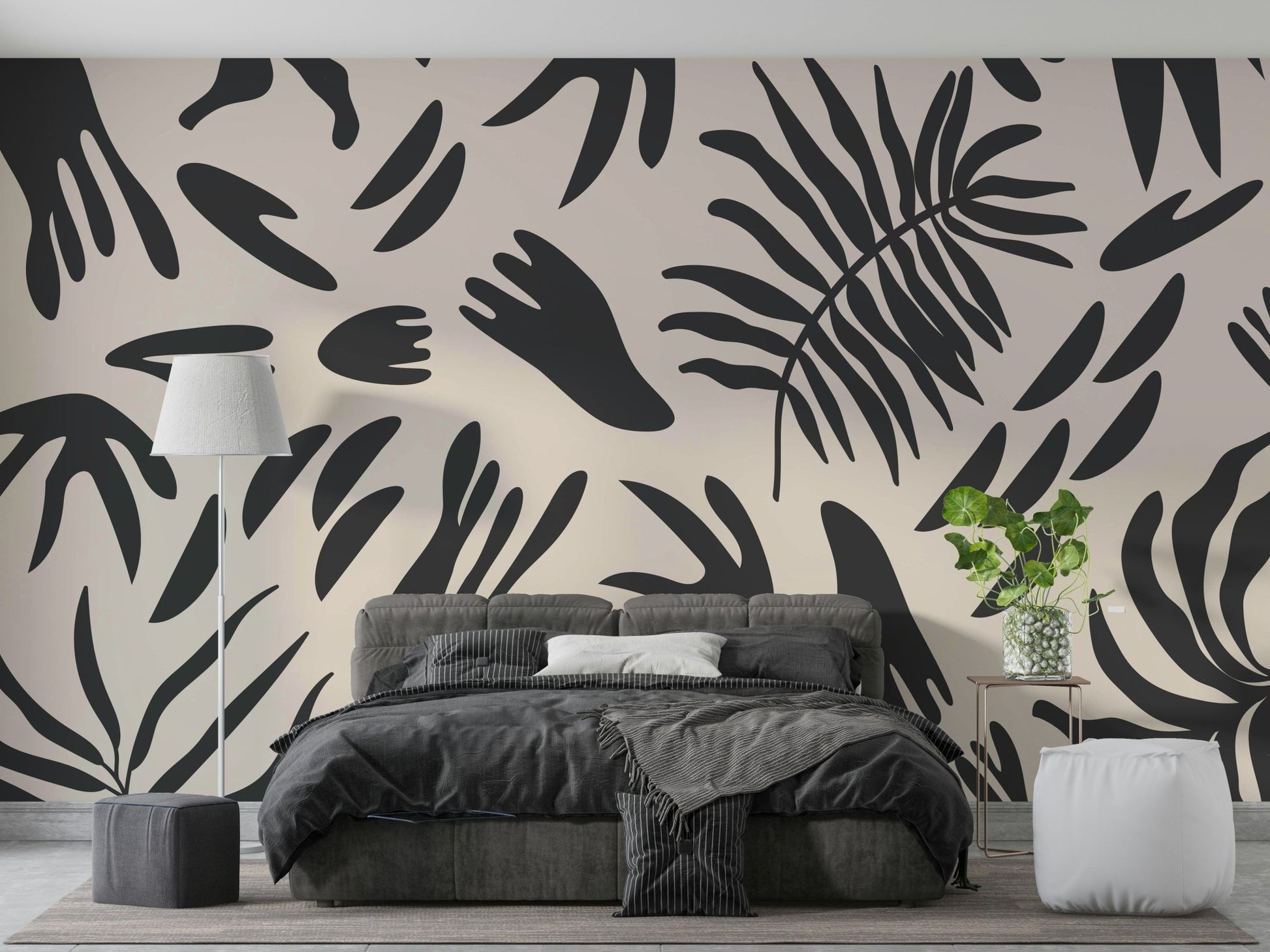 A serene abstract floral wall mural for your decor., GD5103