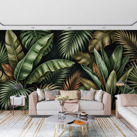 Hallway featuring Botanical Design wall mural leafy texture, GD9419