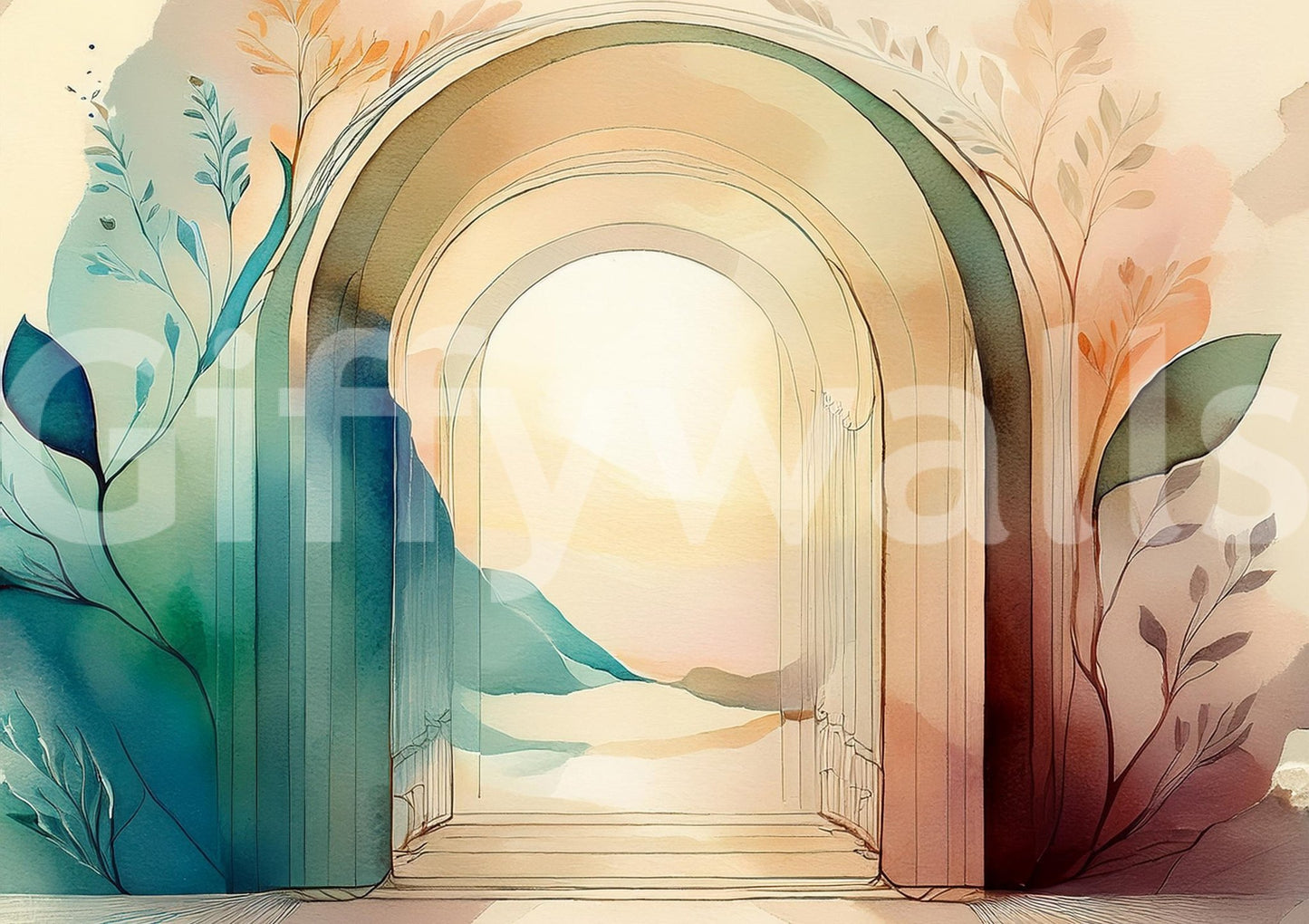 Botanical Dream Arches  Wall Mural
