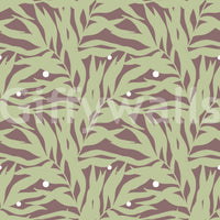 Nature-inspired wallpaper with flowing foliage and balanced repeat spacing
