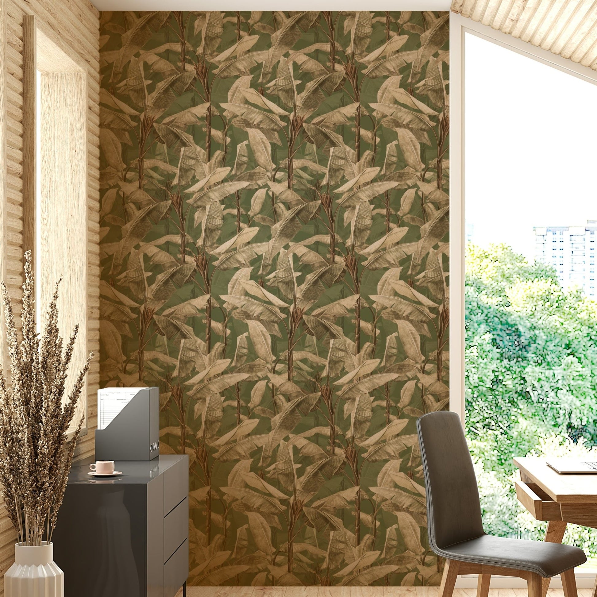 Natural foliage pattern on Botanical Eden Wallpaper

