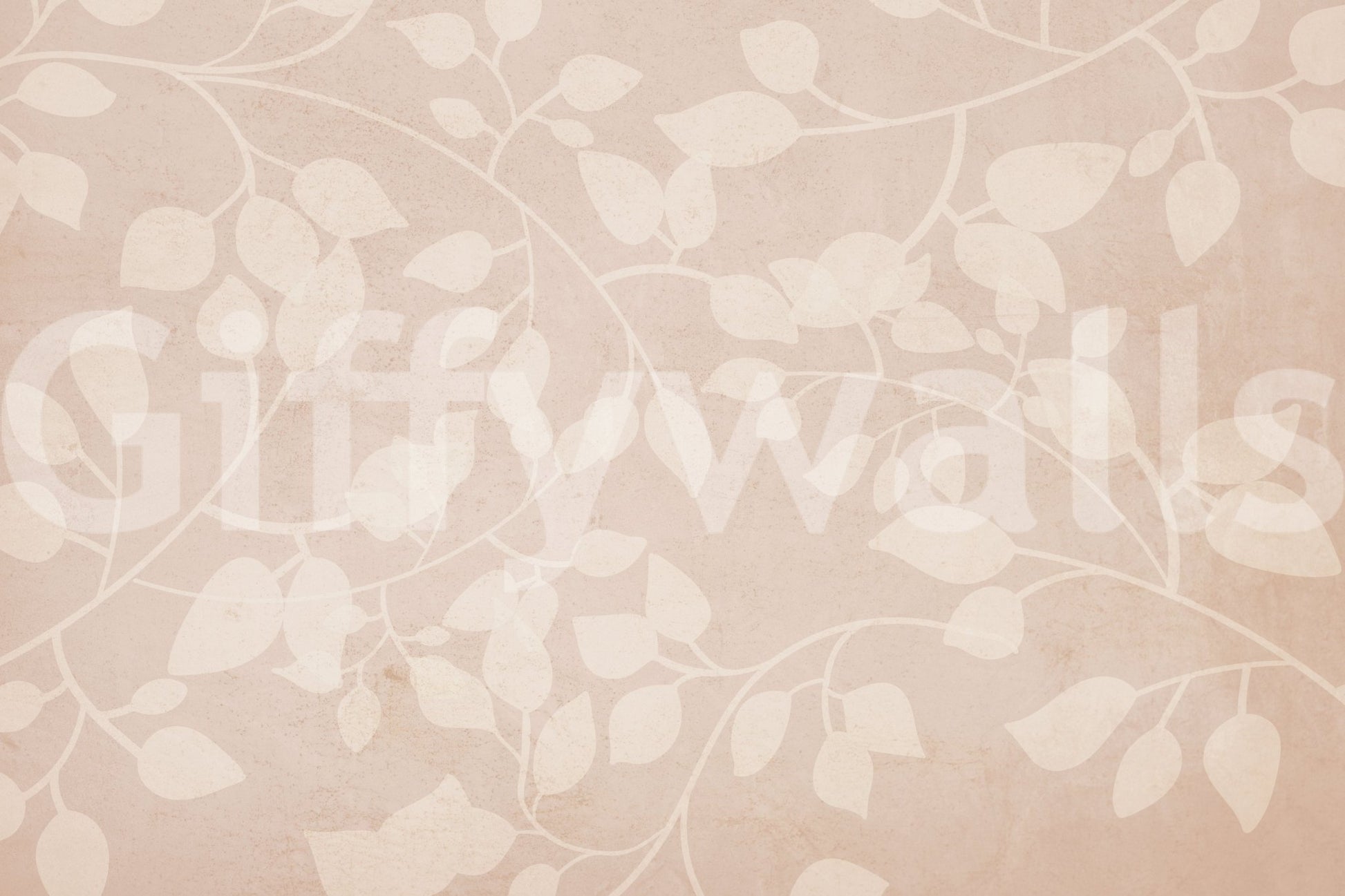 Light blush wall mural showing trailing leaf branches and gentle texture
