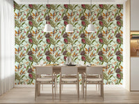 A peaceful wide-angle mural on decorative wallpaper., GD5306