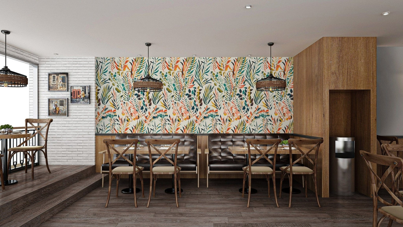 Botanical Fiesta Wallpaper Mural - Giffywalls