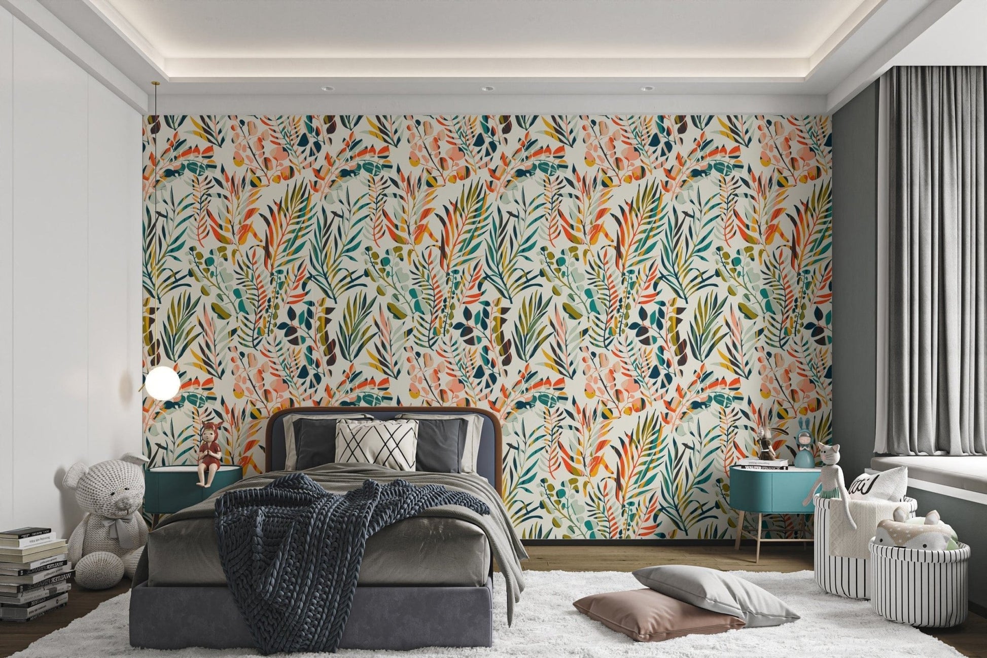 Botanical Fiesta Wallpaper Mural - Giffywalls