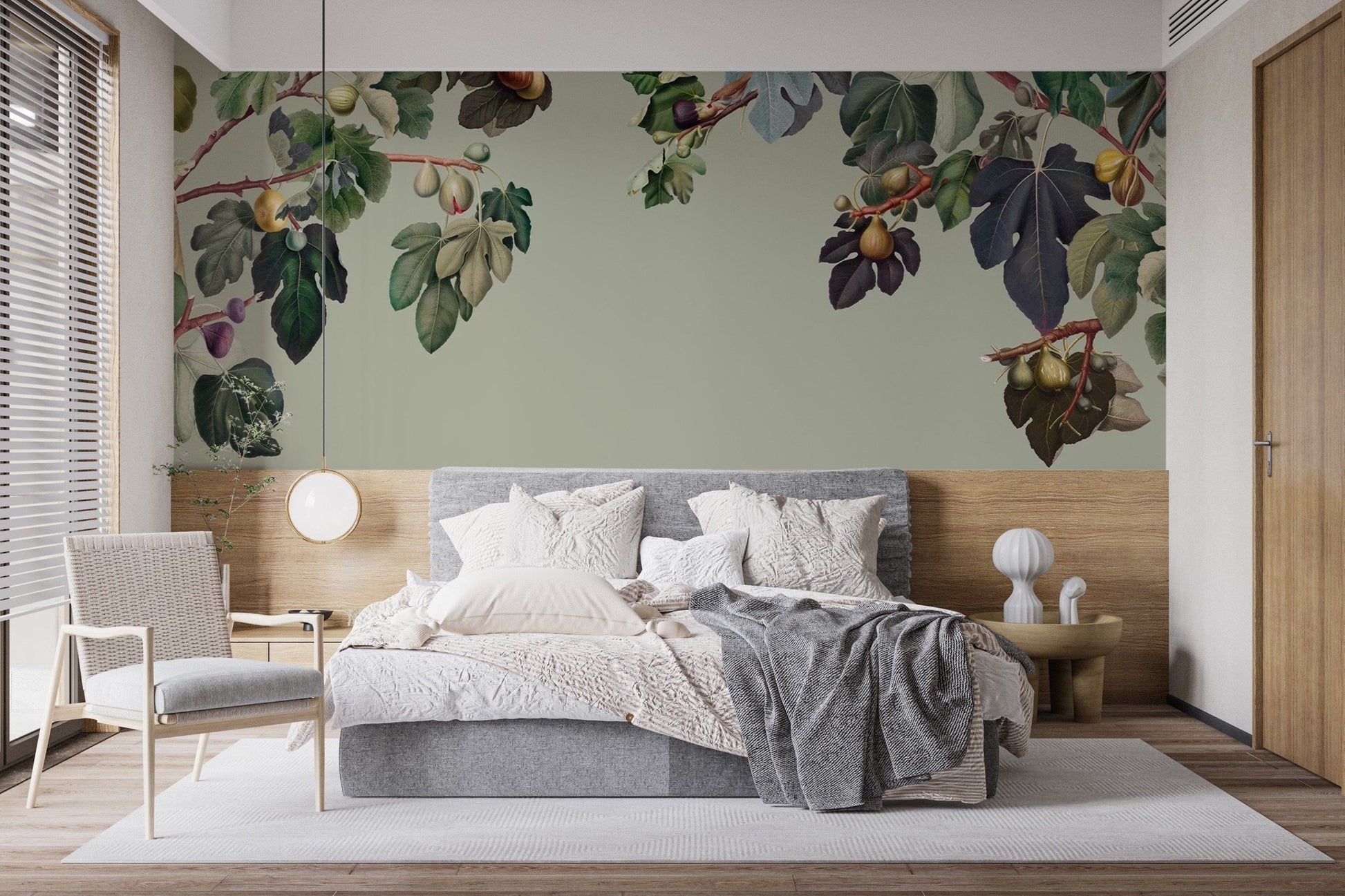 Elegant Botanical Fig Garden Wall Mural for walls
