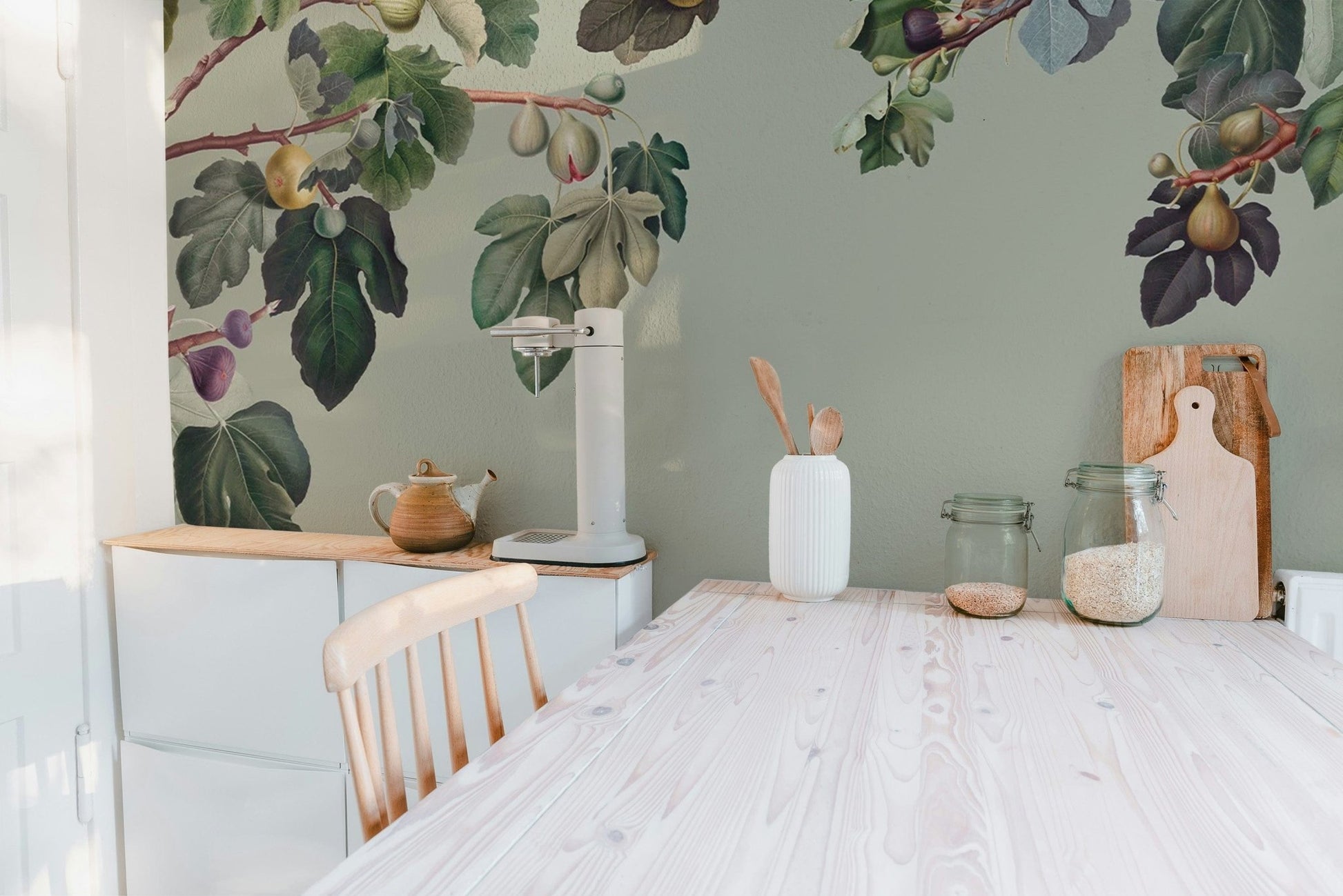 Artistic Botanical Fig Garden Wall Mural for homes
