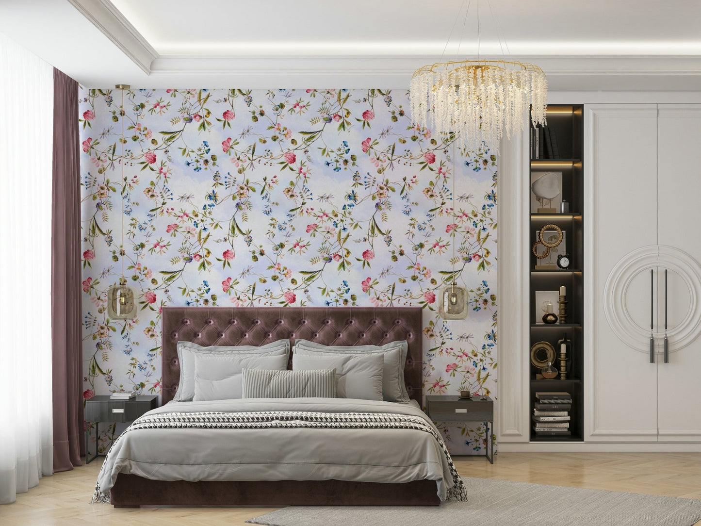 Stylish botanical garden wallpaper for home interiors

