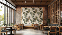 Dining room wall featuring Botanical Geometry design

