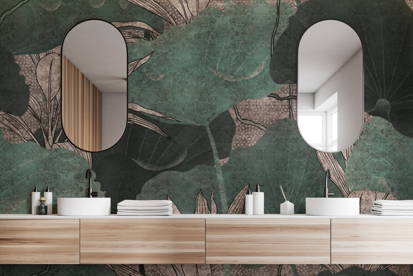 Tropical leaf wallpaper mural print
