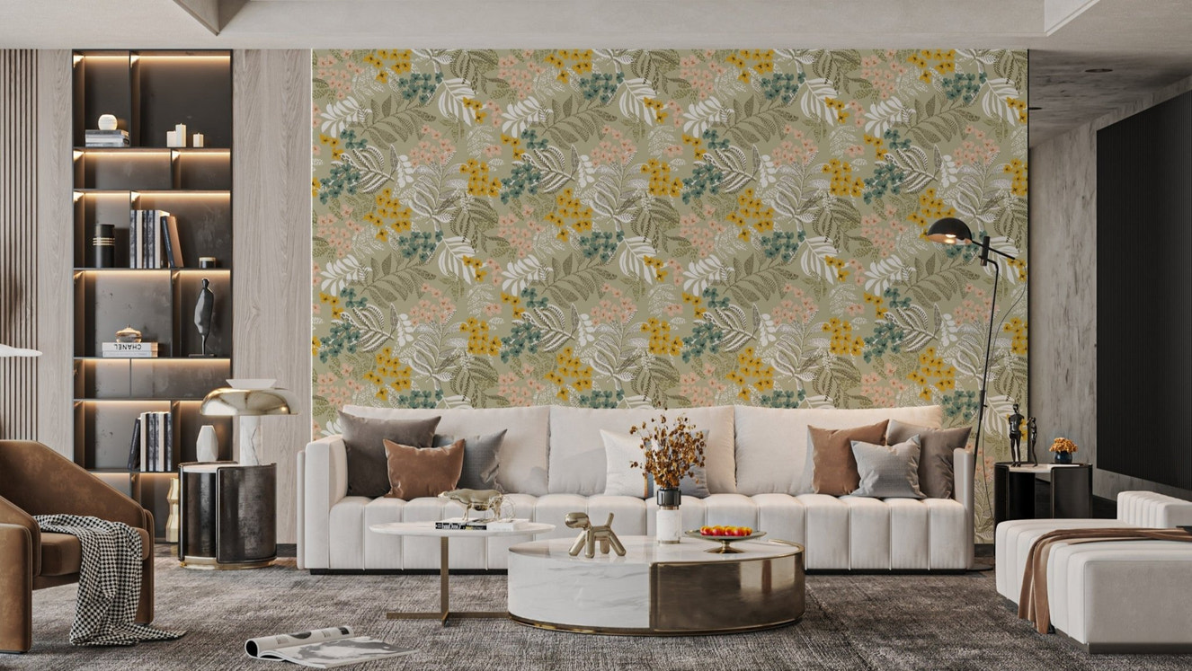 Sophisticated Botanical Harmony Design Wallpaper
