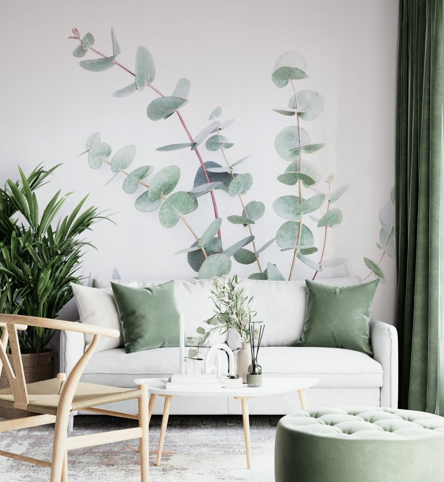 Botanical I design mural for indoor wall transformation

