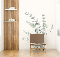 Decorative wall mural with intricate botanical leaves

