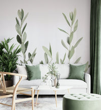 Tropical-inspired botanical wall mural for interiors

