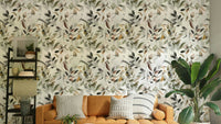 Watercolor leaf wall mural

