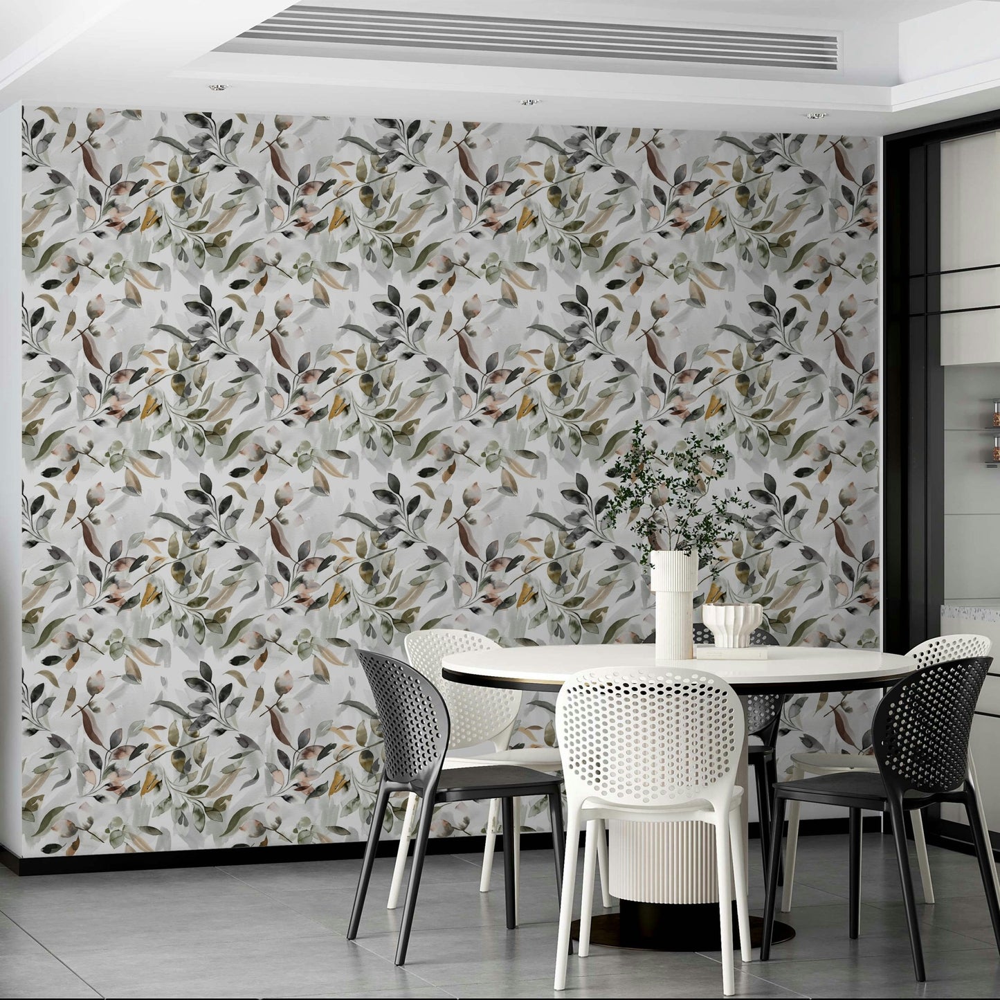 Muted green leaf pattern GD780

