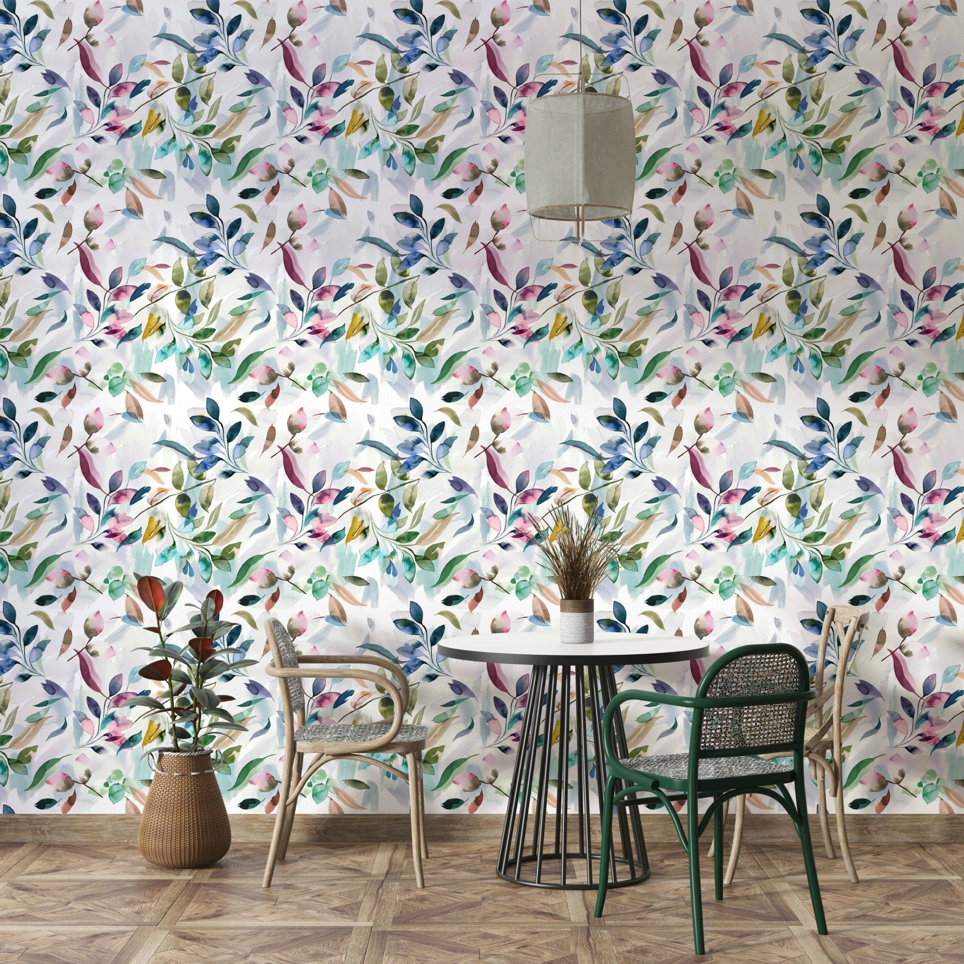 Hand-painted flower mural

