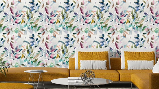 Blush floral watercolor wallpaper GD783

