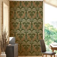 Nature-inspired wallpaper with botanical leopard print

