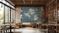 Serene Magnolia Floral Pattern Wallpaper
