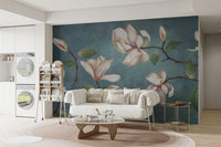 Delicate Magnolia Floral Branch Wallpaper
