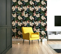 Botanical night garden wallpaper with dark foliage, GD1345