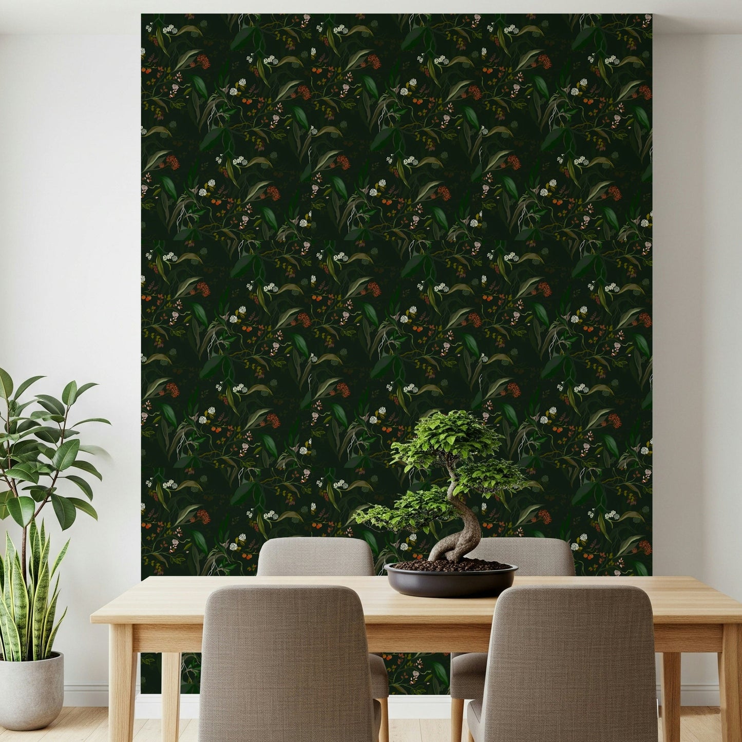 Luxurious Botanical Nightfall Wallpaper for walls, perfect room accent., GD6496