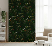 Artistic pattern Botanical Nightfall peel and stick wallpaper., GD6496